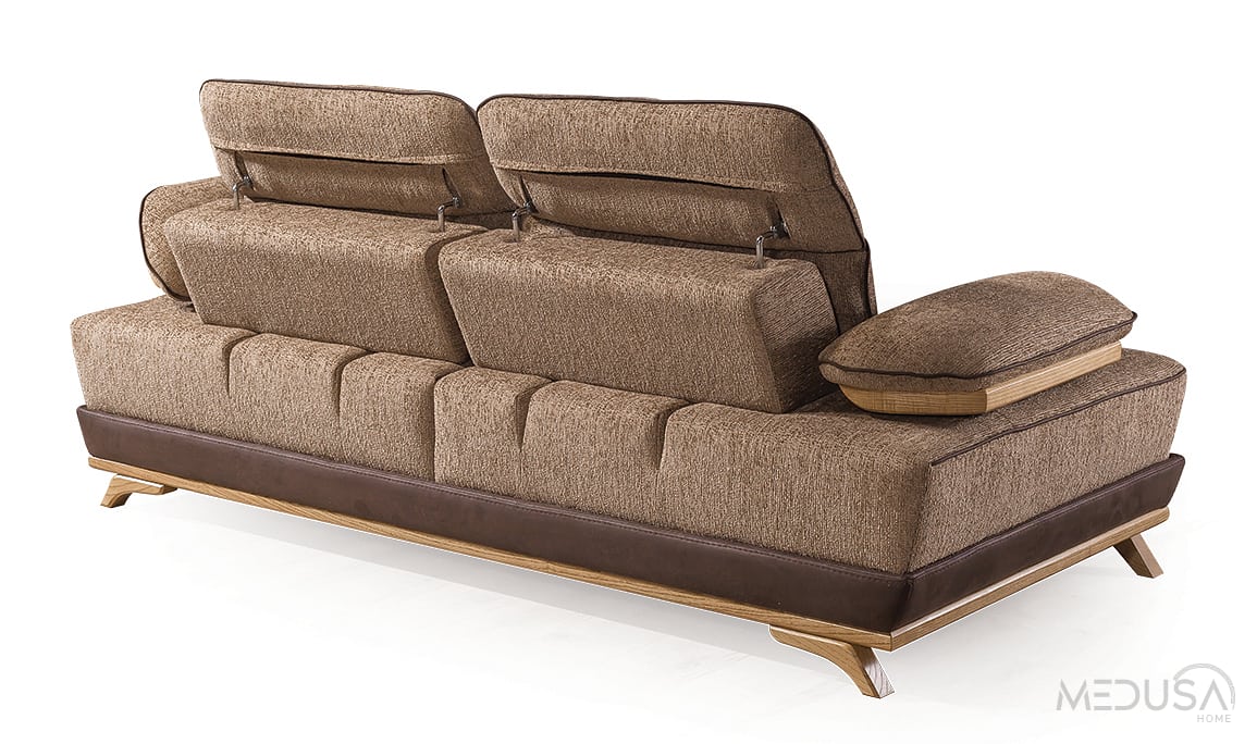 Medusa Home Mobilya - Hana Kahve Üçlü Koltuk