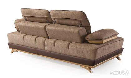 Medusa Home Mobilya - Hana Kahve Üçlü Koltuk