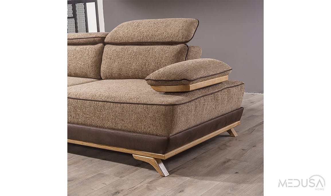 Medusa Home Mobilya - Hana Kahve Üçlü Koltuk