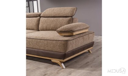 Medusa Home Mobilya - Hana Kahve Üçlü Koltuk