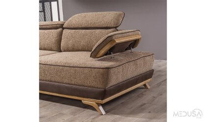 Medusa Home Mobilya - Hana Kahve Üçlü Koltuk
