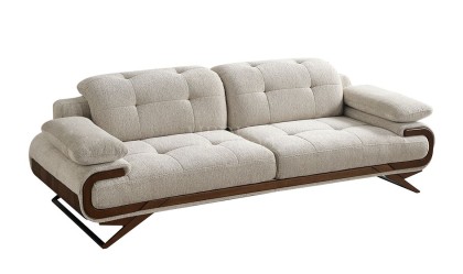 Medusa Home Mobilya - Harrison Beyaz Üçlü Koltuk