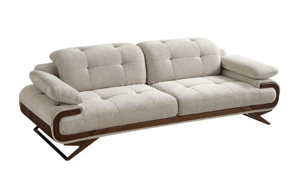 Medusa Home Mobilya - Harrison Beyaz Üçlü Koltuk