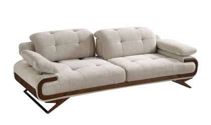 Medusa Home Mobilya - Harrison Beyaz Üçlü Koltuk