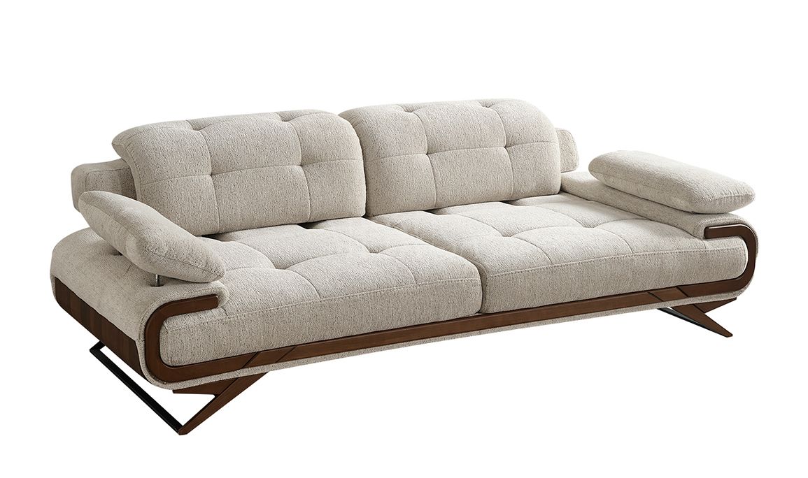 Medusa Home Mobilya - Harrison Beyaz Üçlü Koltuk