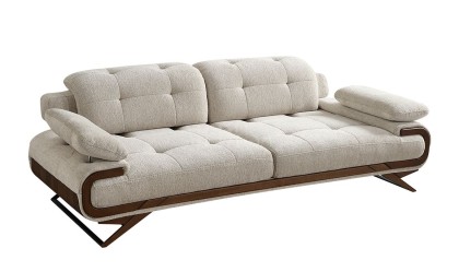 Medusa Home Mobilya - Harrison Beyaz Üçlü Koltuk