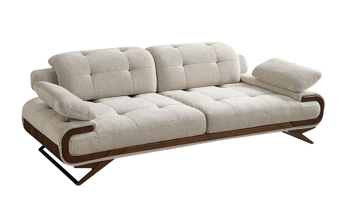 Medusa Home Mobilya - Harrison Beyaz Üçlü Koltuk