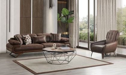 Medusa Home Mobilya - Harrison Ceviz Üçlü Koltuk