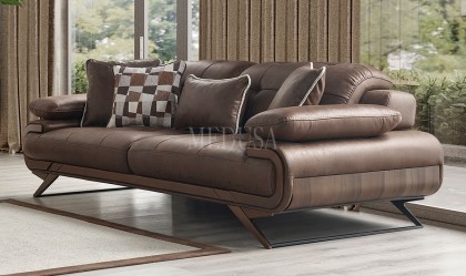 Medusa Home Mobilya - Harrison Ceviz Üçlü Koltuk
