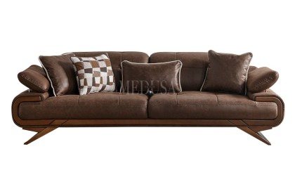 Medusa Home Mobilya - Harrison Ceviz Üçlü Koltuk