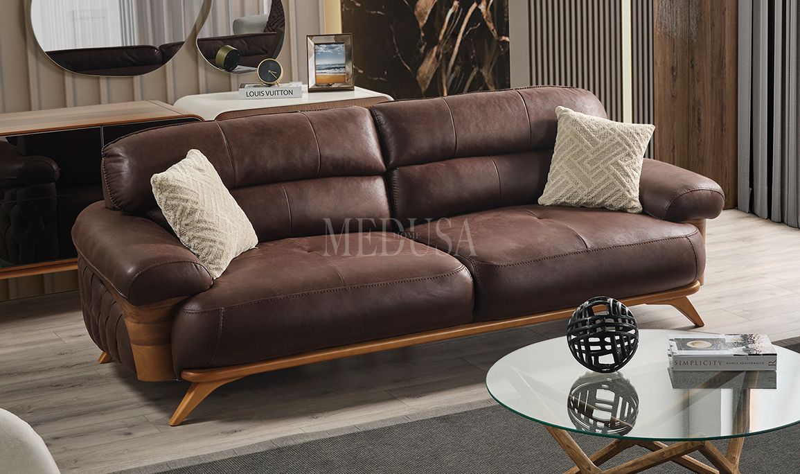 Medusa Home Mobilya - Heaven Üçlü Koltuk Kahve