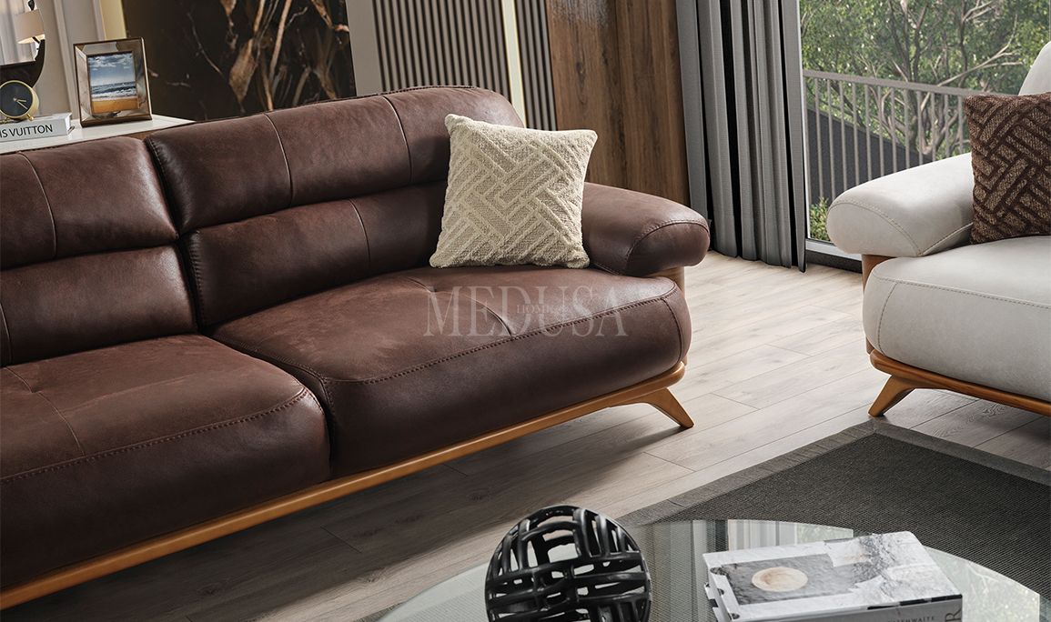 Medusa Home Mobilya - Heaven Üçlü Koltuk Kahve