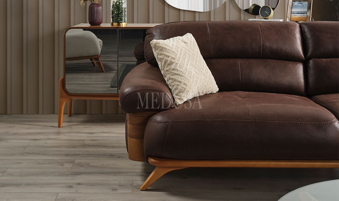 Medusa Home Mobilya - Heaven Üçlü Koltuk Kahve