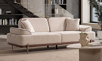 Medusa Home Mobilya - Helios Beyaz Üçlü Koltuk