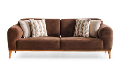 Medusa Home Mobilya - Heritage Kahve Üçlü Koltuk