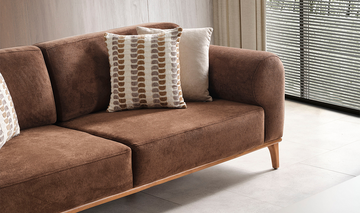 Medusa Home Mobilya - Heritage Kahve Üçlü Koltuk