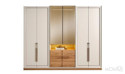 Medusa Home - Heritage Krem & Ceviz Gardırop