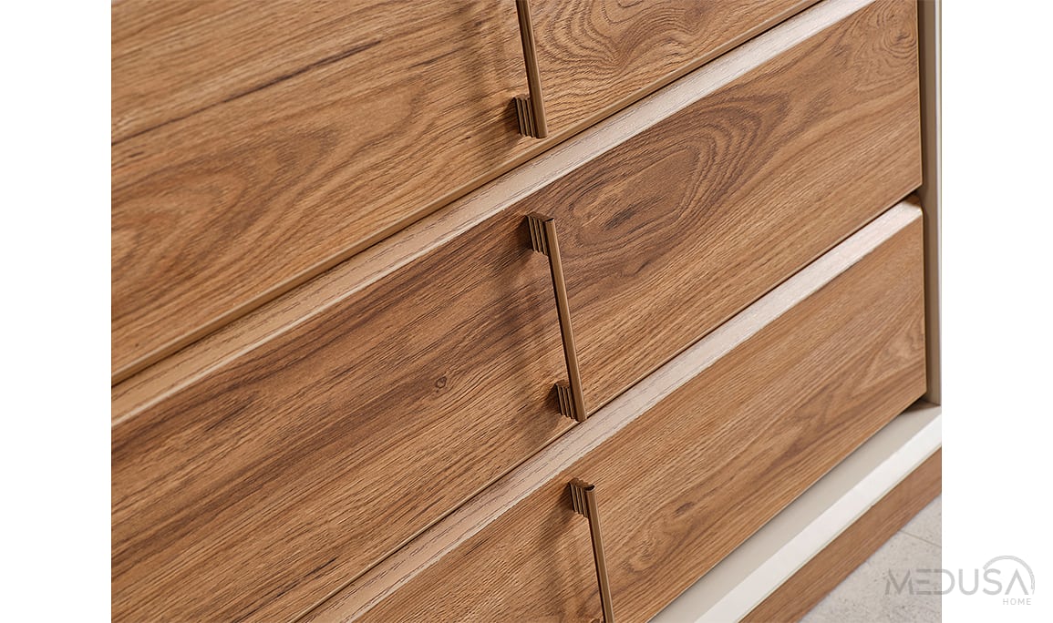 Medusa Home Mobilya - Heritage Krem & Ceviz Gardırop