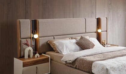 Medusa Home Mobilya - Heritage Krem & Ceviz Karyola