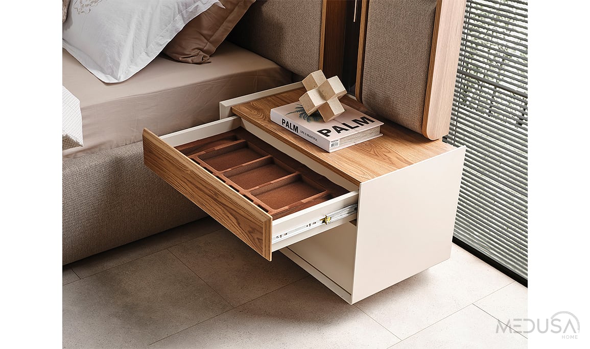 Medusa Home Mobilya - Heritage Krem & Ceviz Karyola