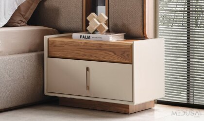 Medusa Home Mobilya - Heritage Krem & Ceviz Komodin