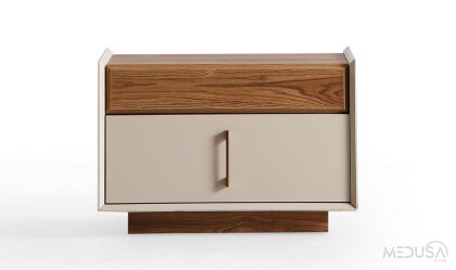 Medusa Home Mobilya - Heritage Krem & Ceviz Komodin