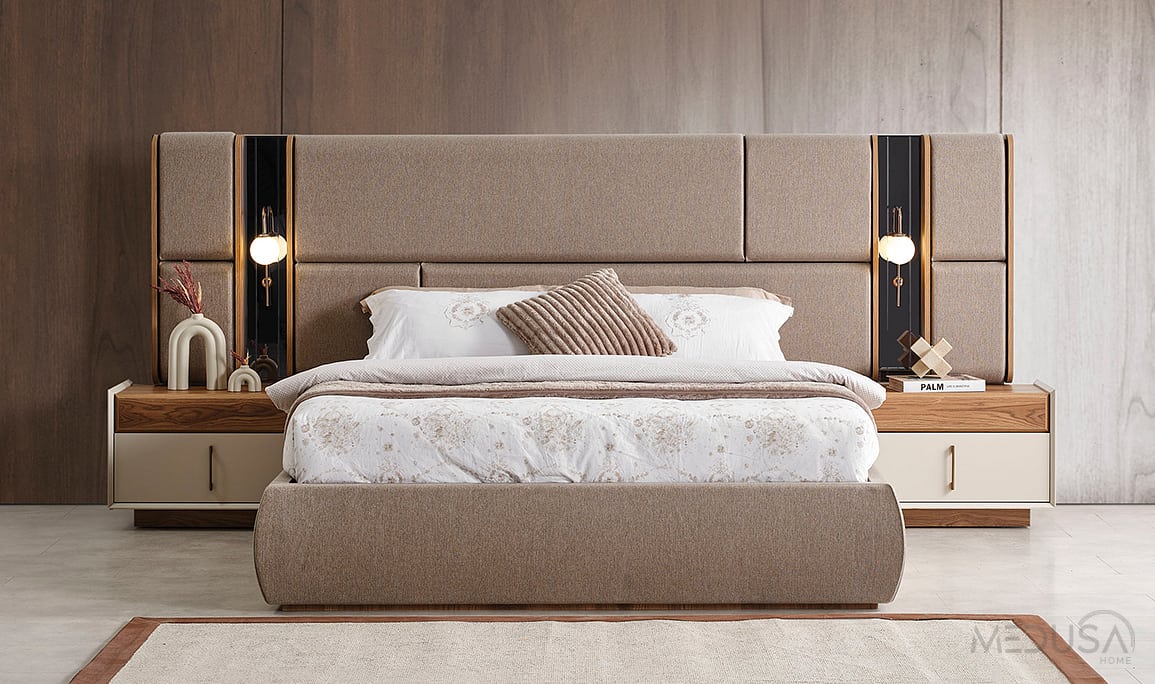 Medusa Home Mobilya - Heritage Krem & Ceviz Komodin