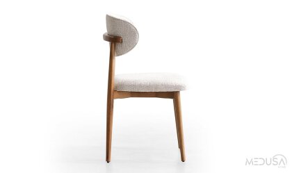 Medusa Home Mobilya - Heritage Krem & Ceviz Sandalye