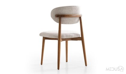 Medusa Home Mobilya - Heritage Krem & Ceviz Sandalye