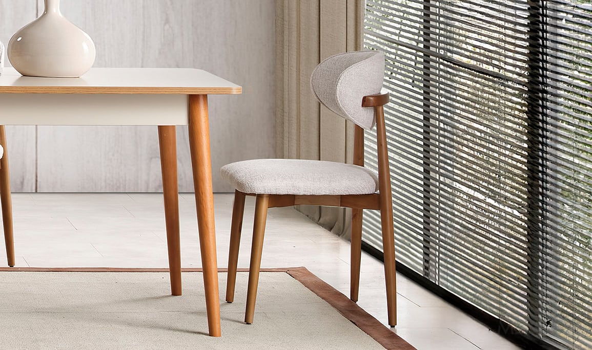 Medusa Home Mobilya - Heritage Krem & Ceviz Sandalye