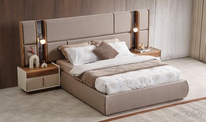 Medusa Home Mobilya - Heritage Krem & Ceviz Yatak Odası