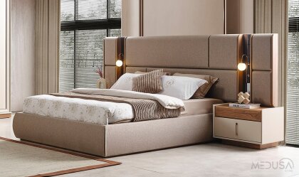 Medusa Home Mobilya - Heritage Krem & Ceviz Yatak Odası