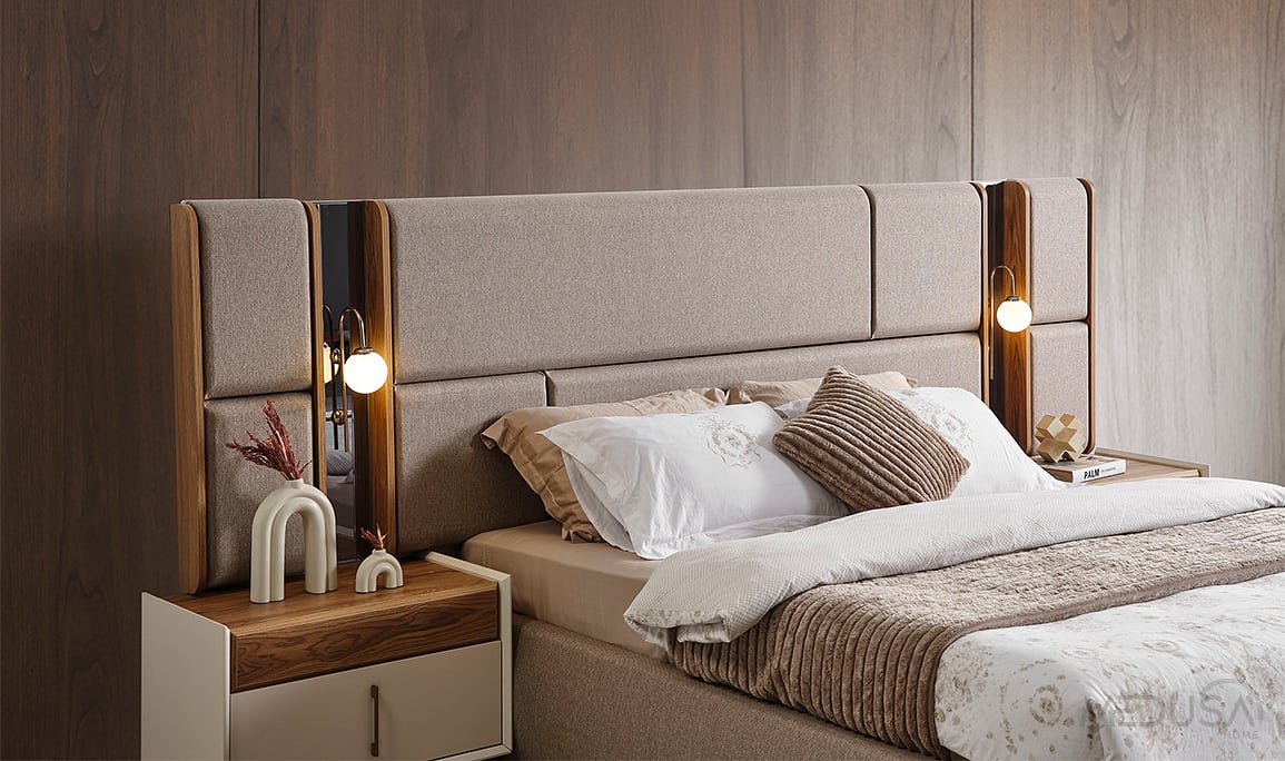 Medusa Home Mobilya - Heritage Krem & Ceviz Yatak Odası