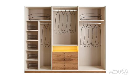 Medusa Home Mobilya - Heritage Krem & Ceviz Yatak Odası