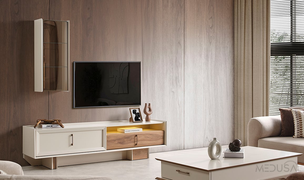 Medusa Home Mobilya - Heritage Krem & Ceviz Yemek Odası