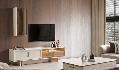 Medusa Home Mobilya - Heritage Krem & Ceviz Yemek Odası