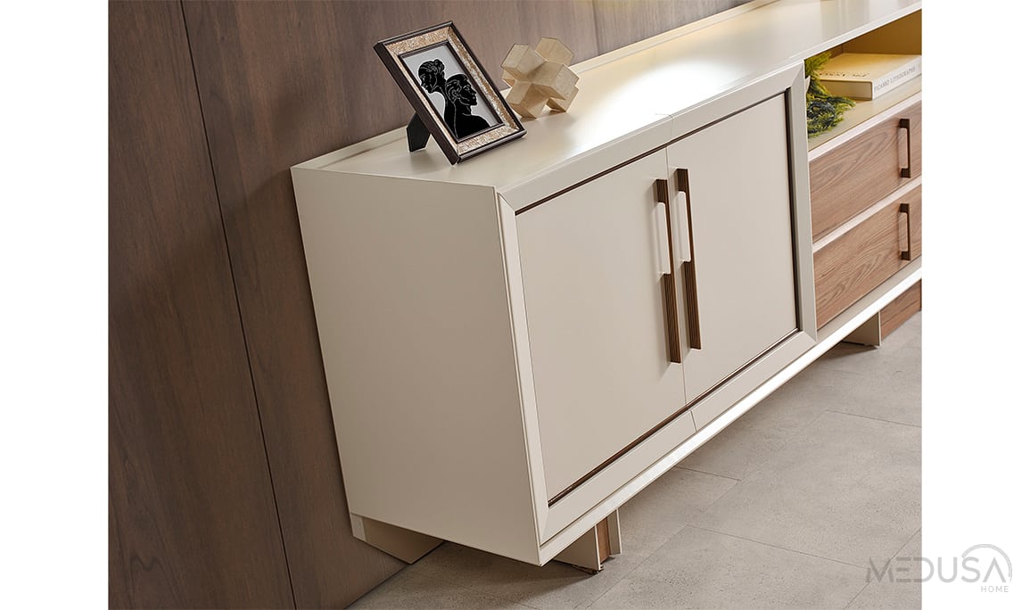 Medusa Home Mobilya - Heritage Krem & Ceviz Yemek Odası