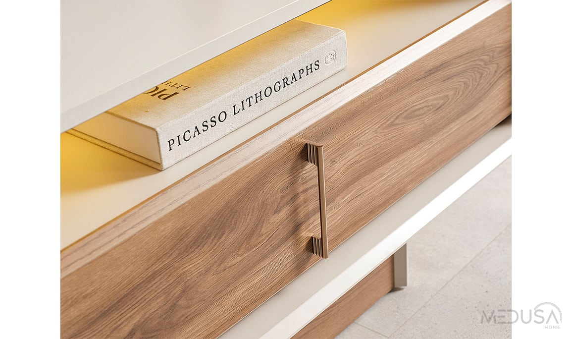 Medusa Home Mobilya - Heritage Krem & Ceviz Yemek Odası