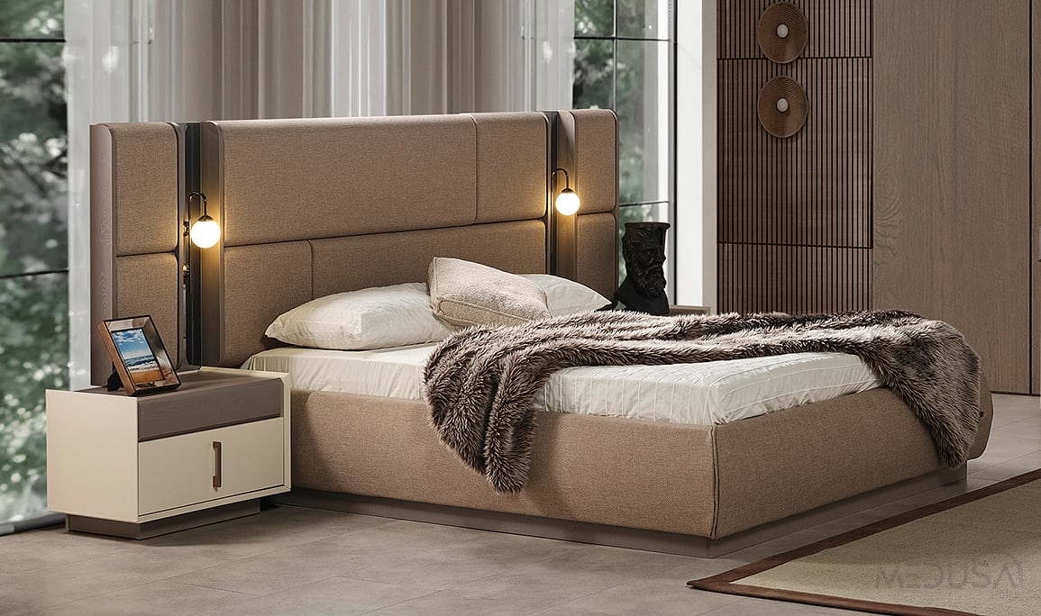 Medusa Home Mobilya - Heritage Krem & Gri Karyola