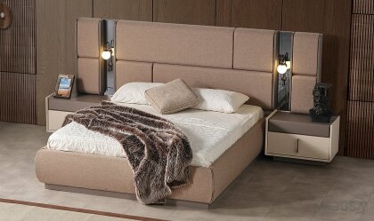 Medusa Home Mobilya - Heritage Krem & Gri Karyola