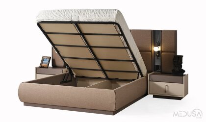 Medusa Home Mobilya - Heritage Krem & Gri Karyola