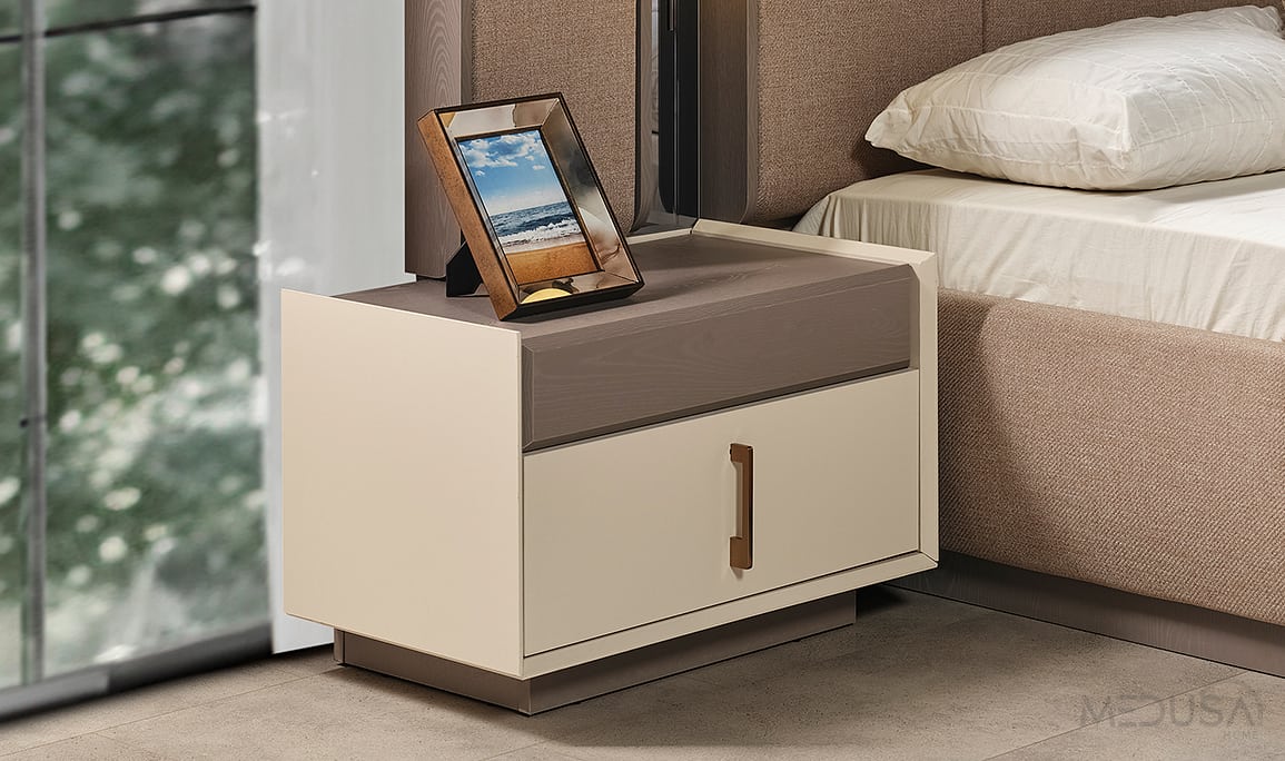 Medusa Home Mobilya - Heritage Krem & Gri Karyola