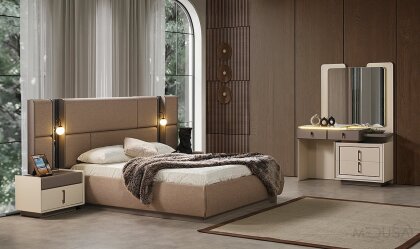 Medusa Home Mobilya - Heritage Krem & Gri Yatak Odası