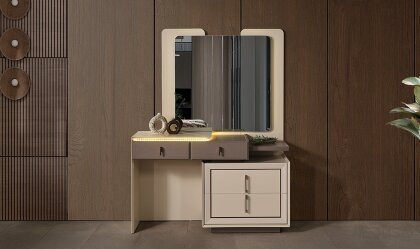 Medusa Home Mobilya - Heritage Krem & Gri Yatak Odası