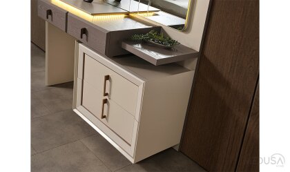 Medusa Home Mobilya - Heritage Krem & Gri Yatak Odası