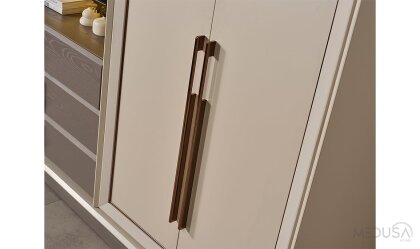 Medusa Home Mobilya - Heritage Krem & Gri Yatak Odası