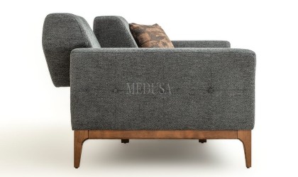 Medusa Home Mobilya - Hero Antrasit Üçlü Koltuk