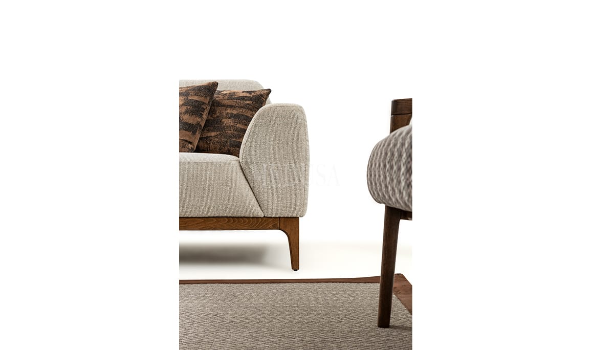 Medusa Home Mobilya - Hero Krem Üçlü Koltuk