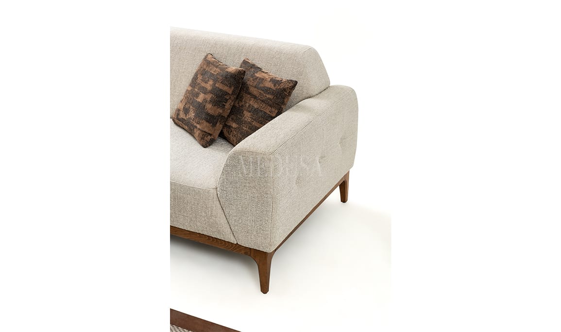 Medusa Home Mobilya - Hero Krem Üçlü Koltuk