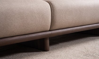 Medusa Home Mobilya - Hisar Kahve Üçlü Koltuk - Ahşap Kollu